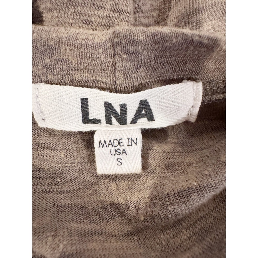 LNA | Olive Brown Asymmetrical Cutout Short Sleeve Slub Jersey Tee Size S - Picture 3 of 4